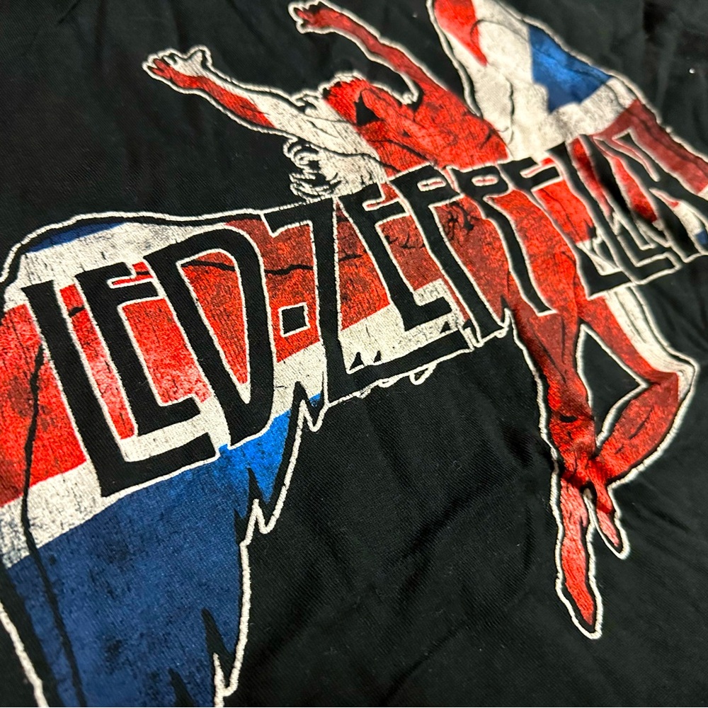 Led Zeppelin Front logo black vintage band tee T-Shirt